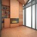 Bunkie built-in shelving and fireplace - small prefab home - micro home - studio home