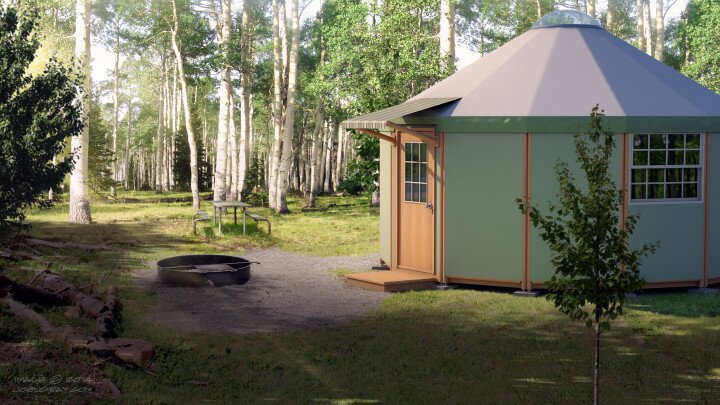 Freedom Yurt Cabin glamping in woods - Micro Home - Small prefab home