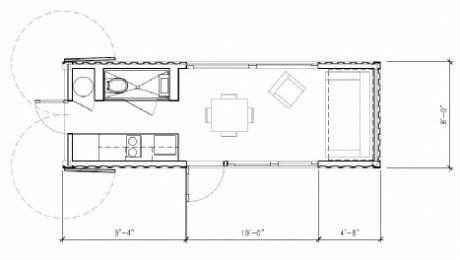Montainer Nomad - shipping container floor plan